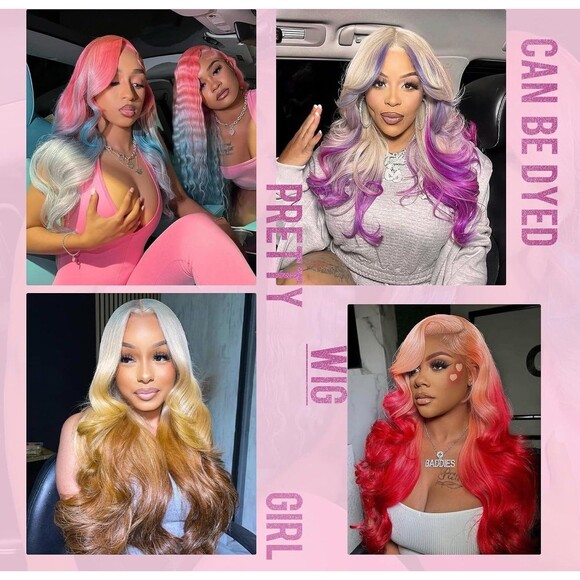 Blonde Wavy Lace Front Wig 613 13x6 Lace Front Wig Human Hair 28 Inch main image 5
